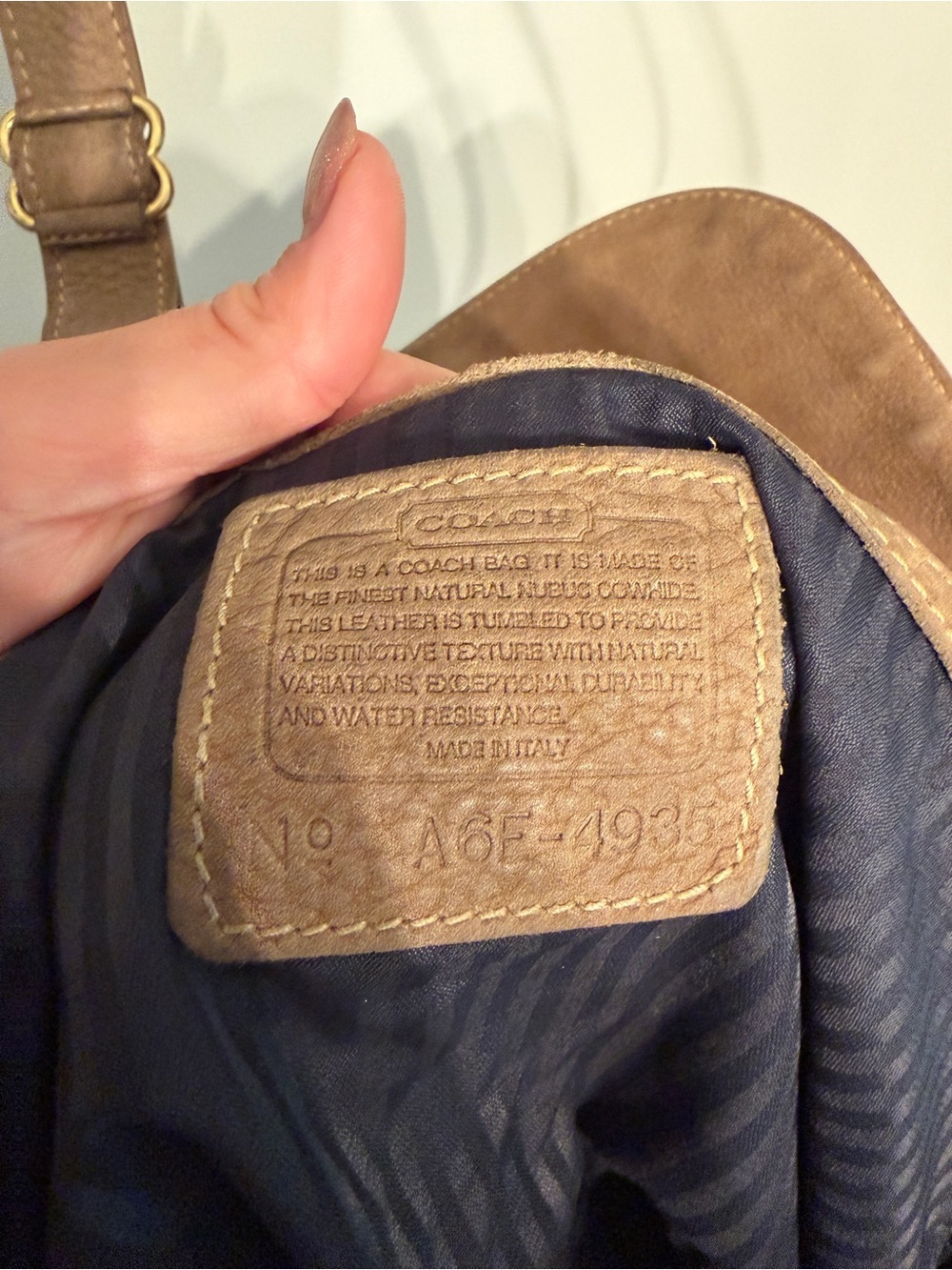 Coach Vintage Sonoma Large Flap 4935 Soft Textured Nubuck Leather in Sand Italy - Picture 11 of 13